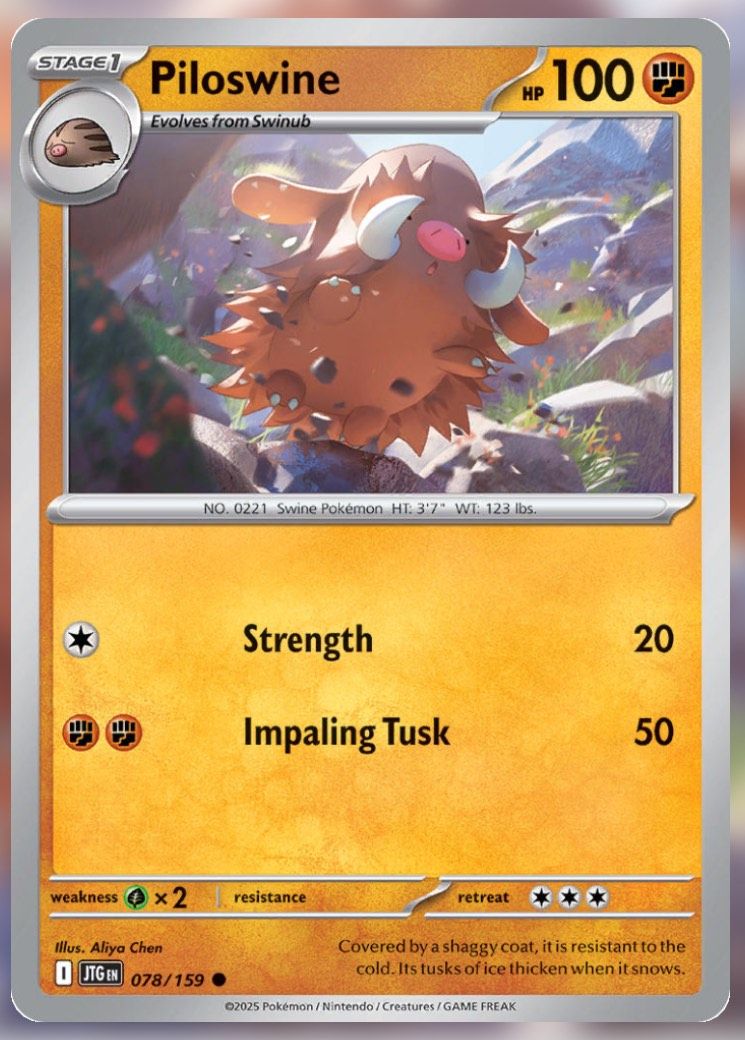 Pokemon TCG Journey Together Set List Piloswine 78