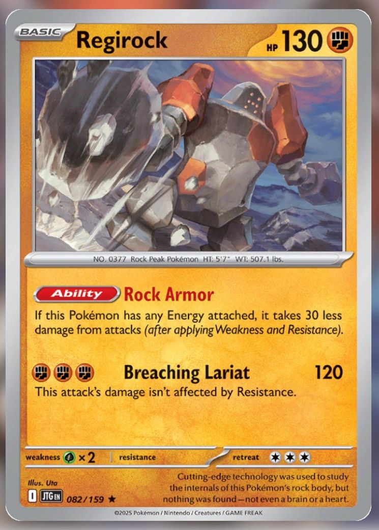 Pokemon TCG Journey Together Set List Regirock 82