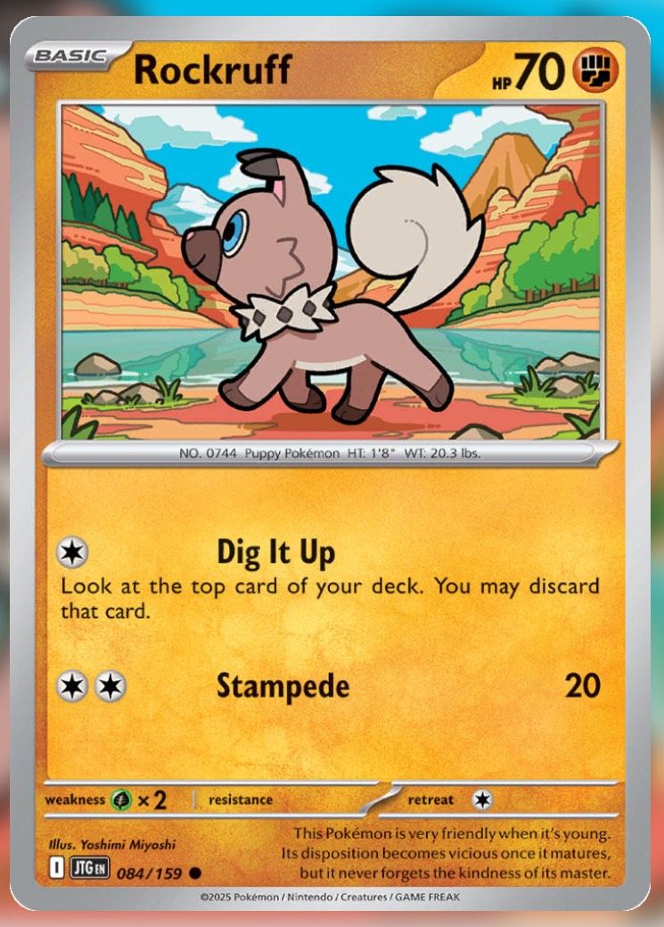 Pokemon TCG Journey Together Set List Rockruff 84