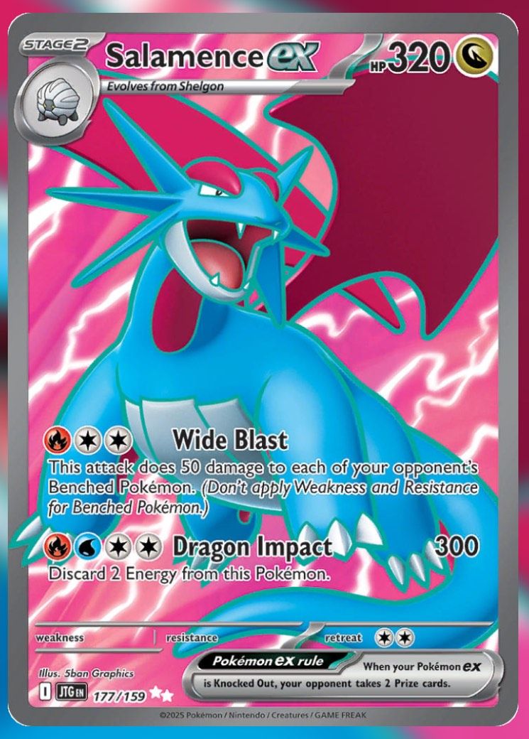 Pokemon TCG Journey Together Set List Salamence ex 177