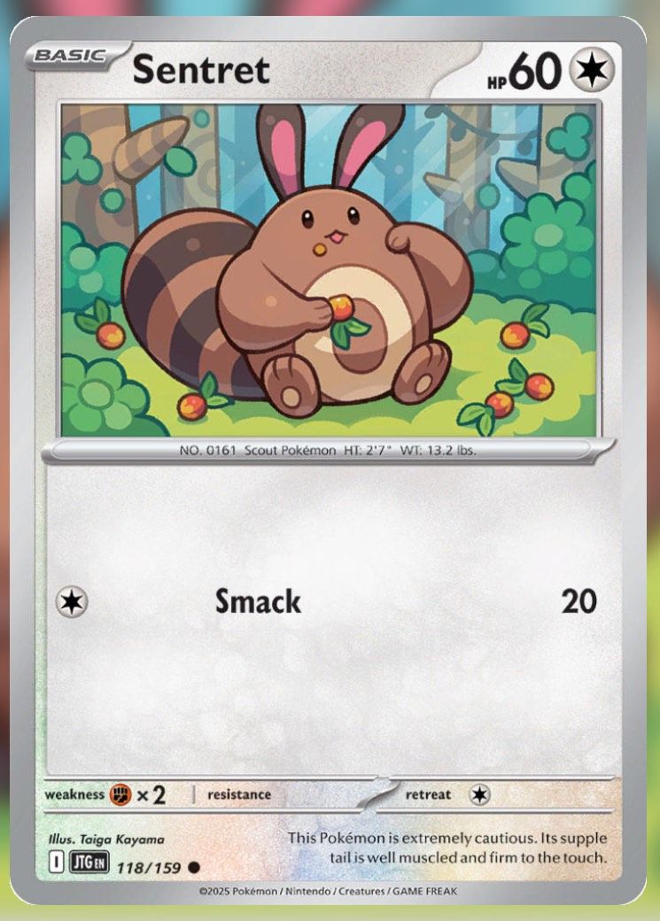Pokemon TCG Journey Together Set List Sentret 118