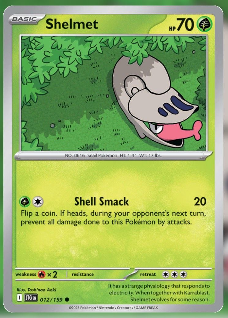 Pokemon TCG Journey Together Set List Shelmet.