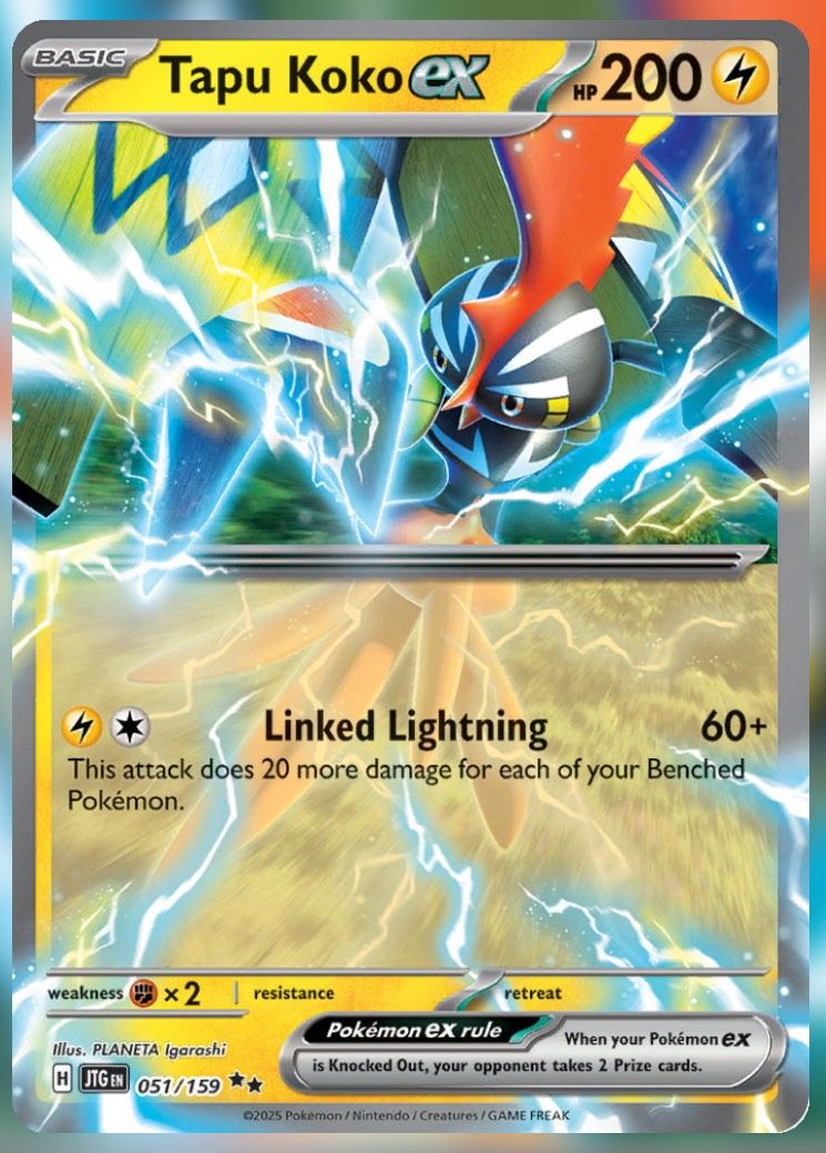 Pokemon TCG Journey Together Set List Tapu Koko ex 51-1