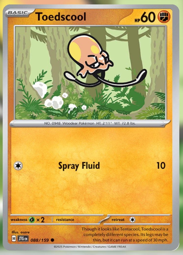 Pokemon TCG Journey Together Set List Toedscool 88