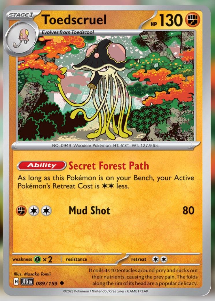 Pokemon TCG Journey Together Set List Toedscruel 89