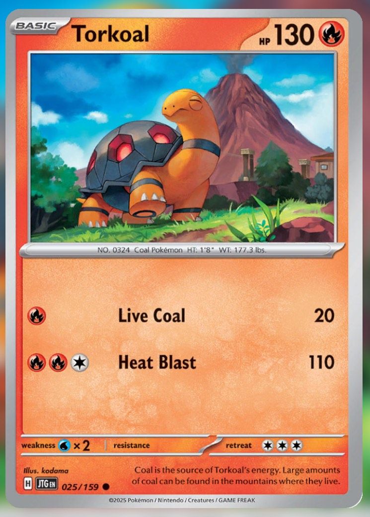 Pokemon TCG Journey Together Set List Torkoal 25-1