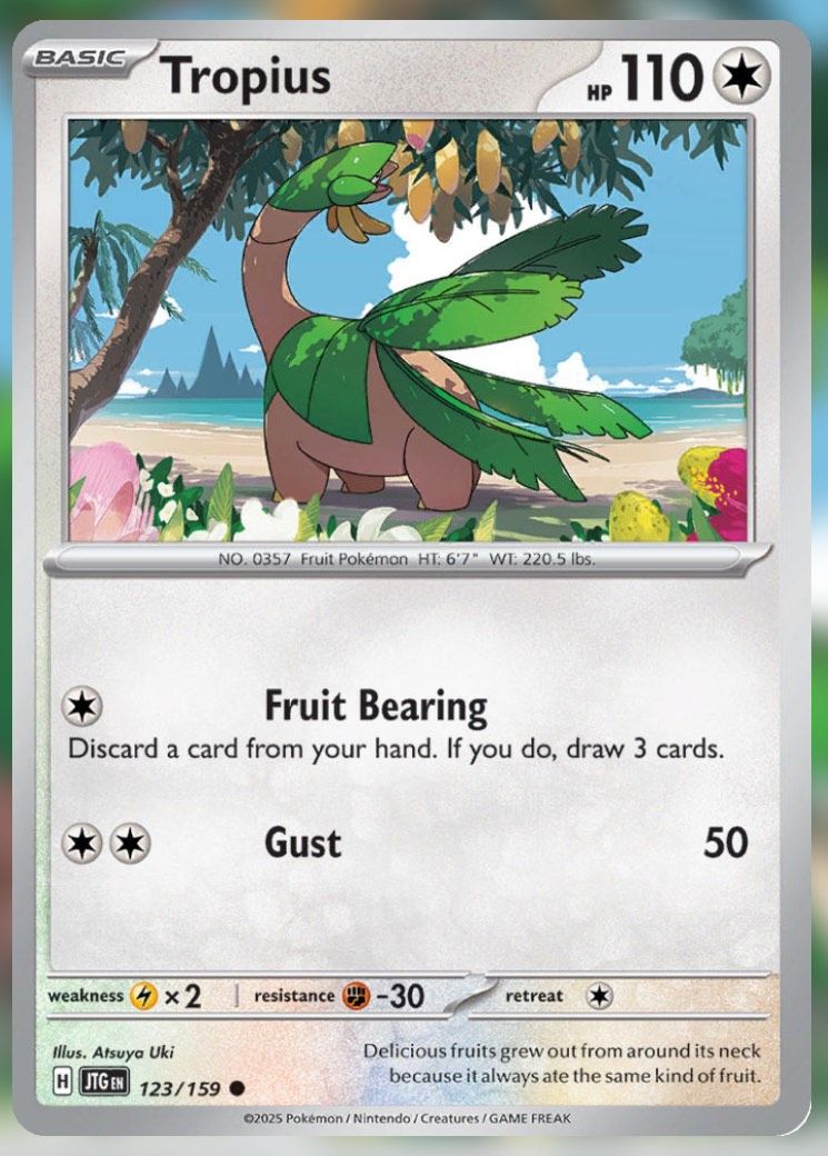 Pokemon TCG Journey Together Set List Tropius 123