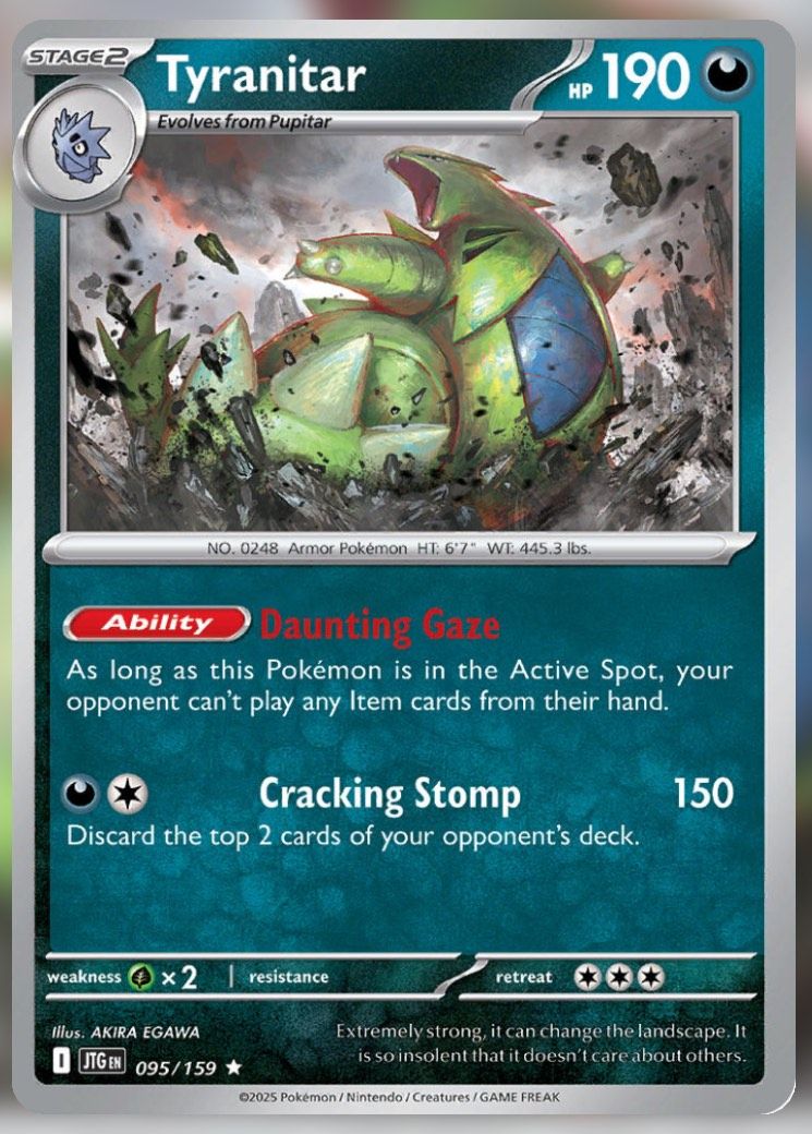 Pokemon TCG Journey Together Set List Tyranitar 95