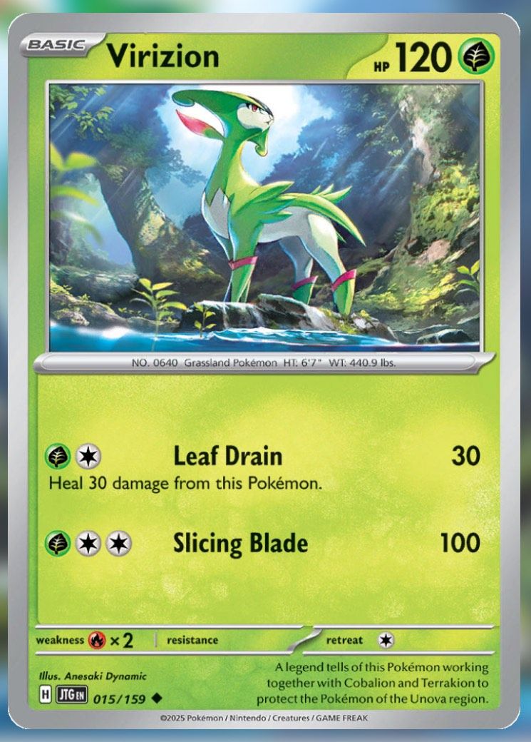 Pokemon TCG Journey Together Set List Virizion 15-1