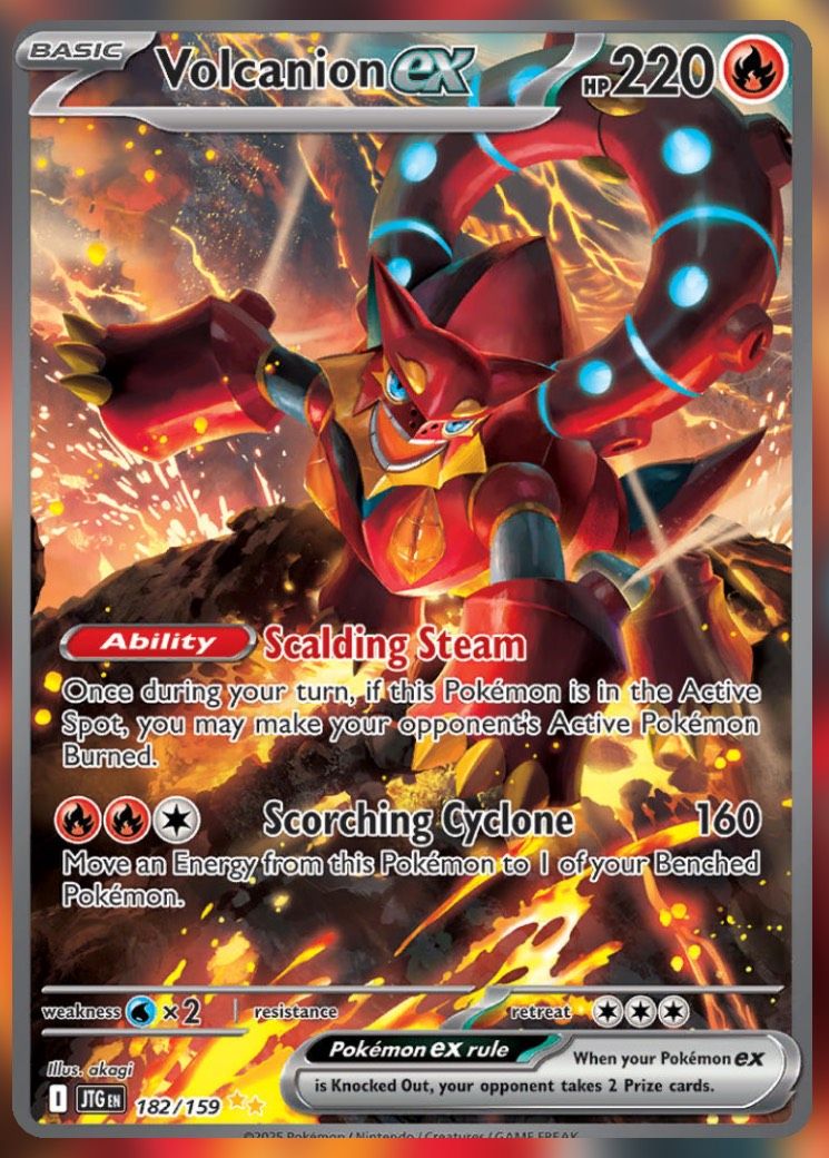 Pokemon TCG Journey Together Set List Volcanion ex.