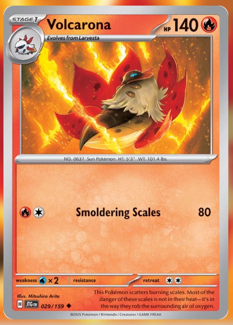 Pokemon TCG Journey Together Set List Volcarona 29-1