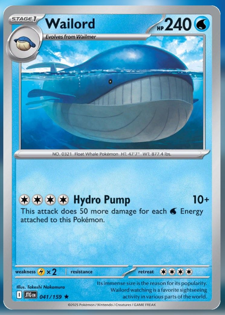 Pokemon TCG Journey Together Set List Wailord 41-1