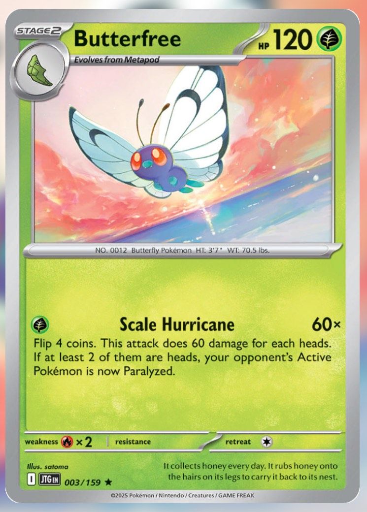 Pokemon TCG Journey Together Set List Butterfree 3
