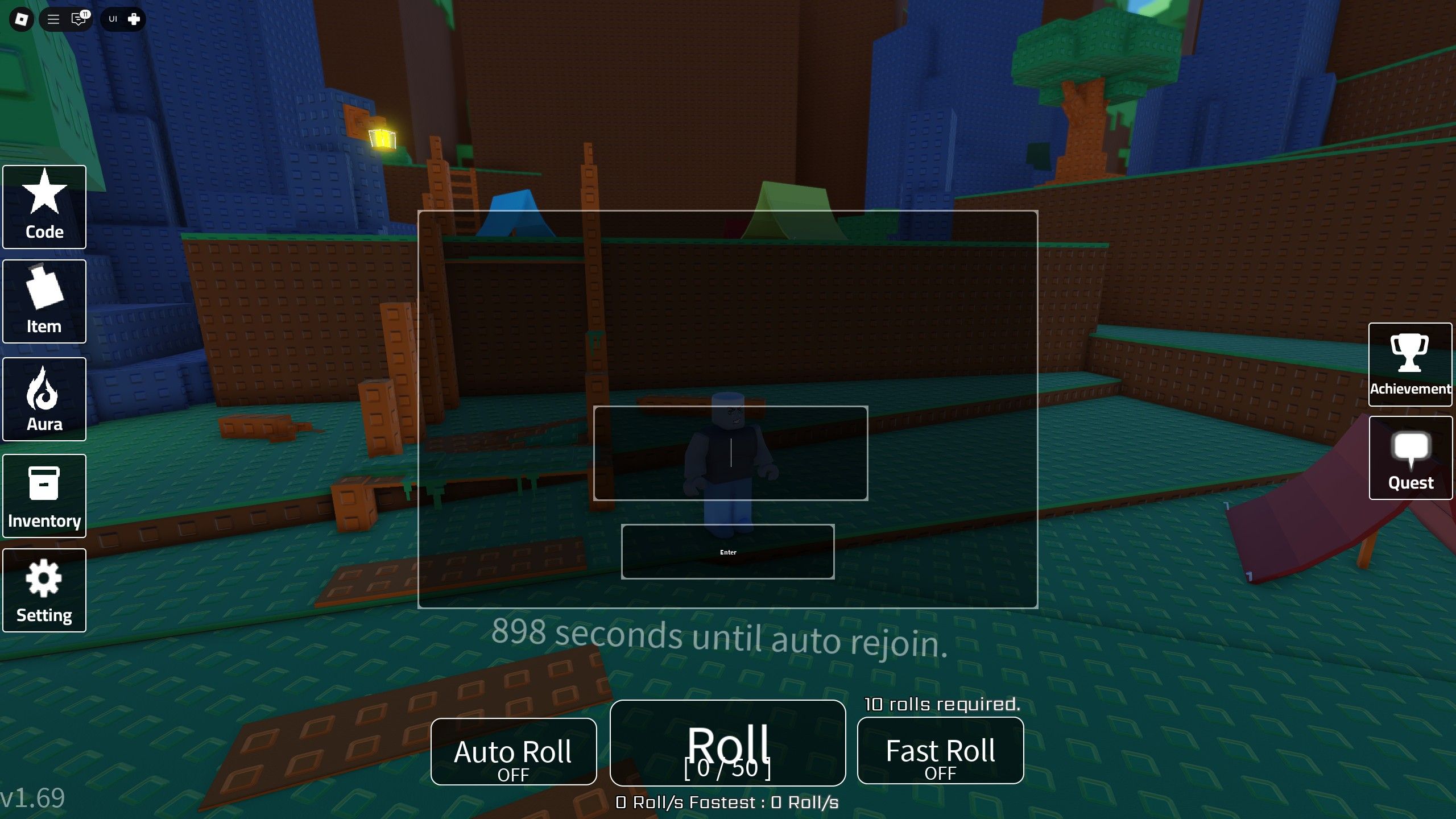 the codes box in hot's RNG on Roblox