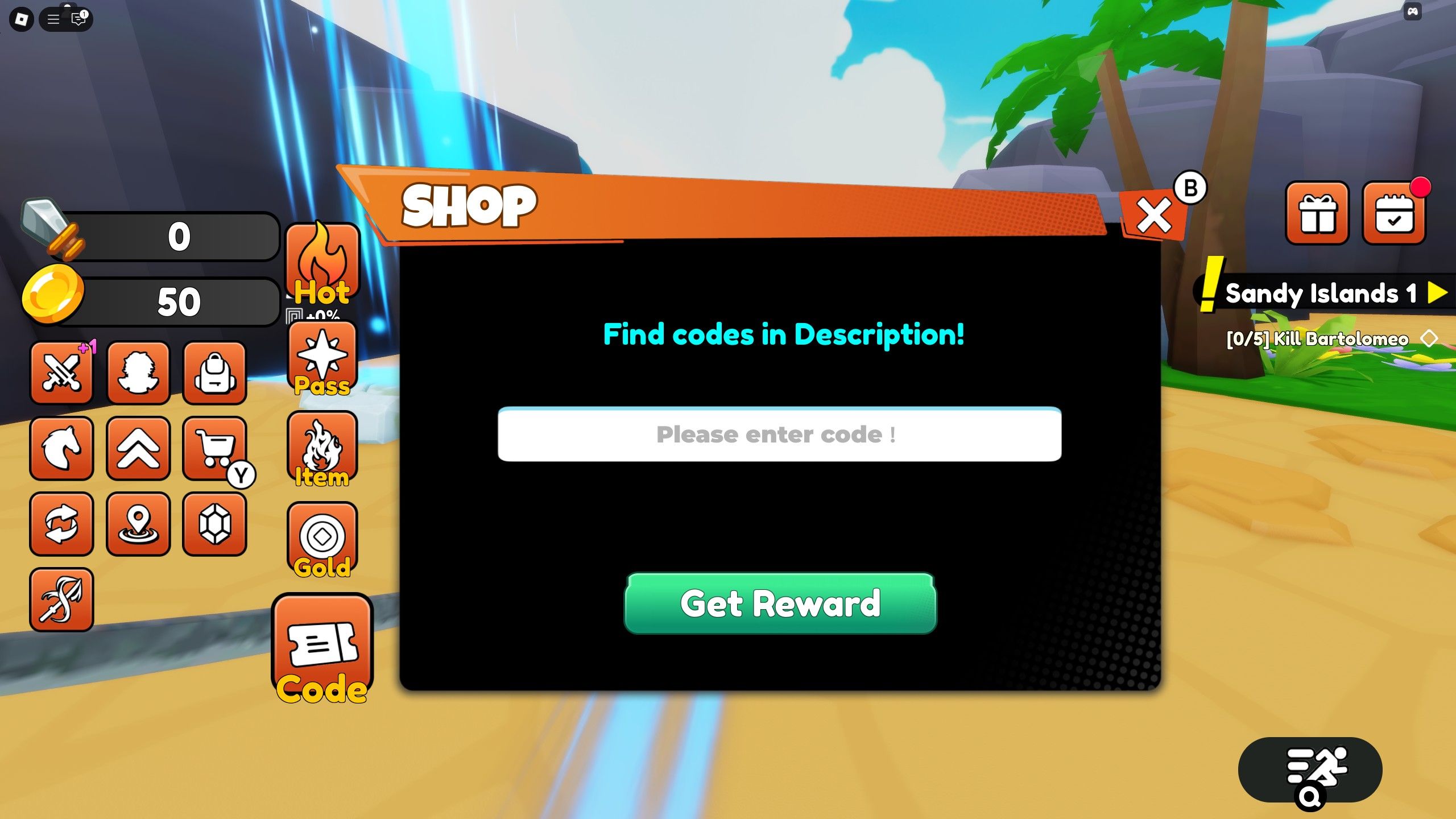 the codes box in +1 Unlimited World  on Roblox