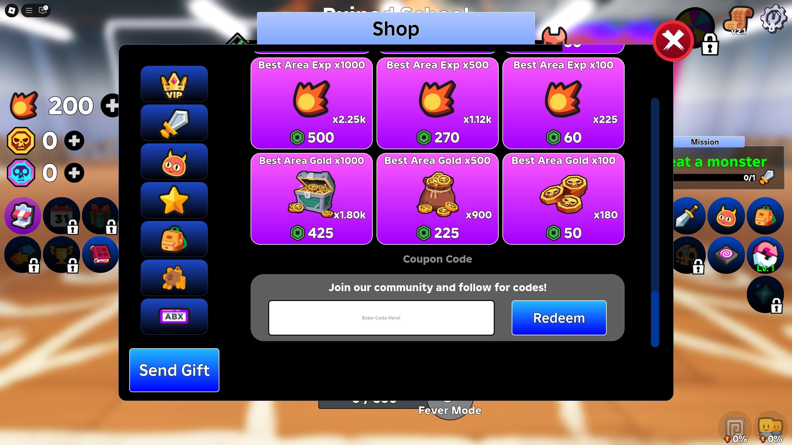 codes box in Force Master X on Roblox