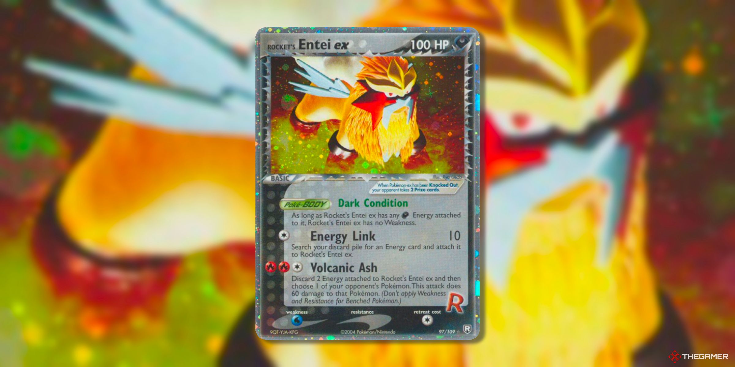 Rocket's Entei-ex From The Set Ex Team Rocket Returns Of The Pokemon TCG.