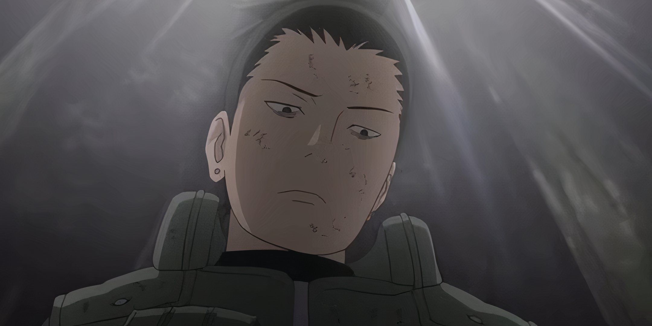 Shikamaru from Naruto looking down on Hidan with a disappointed expression.