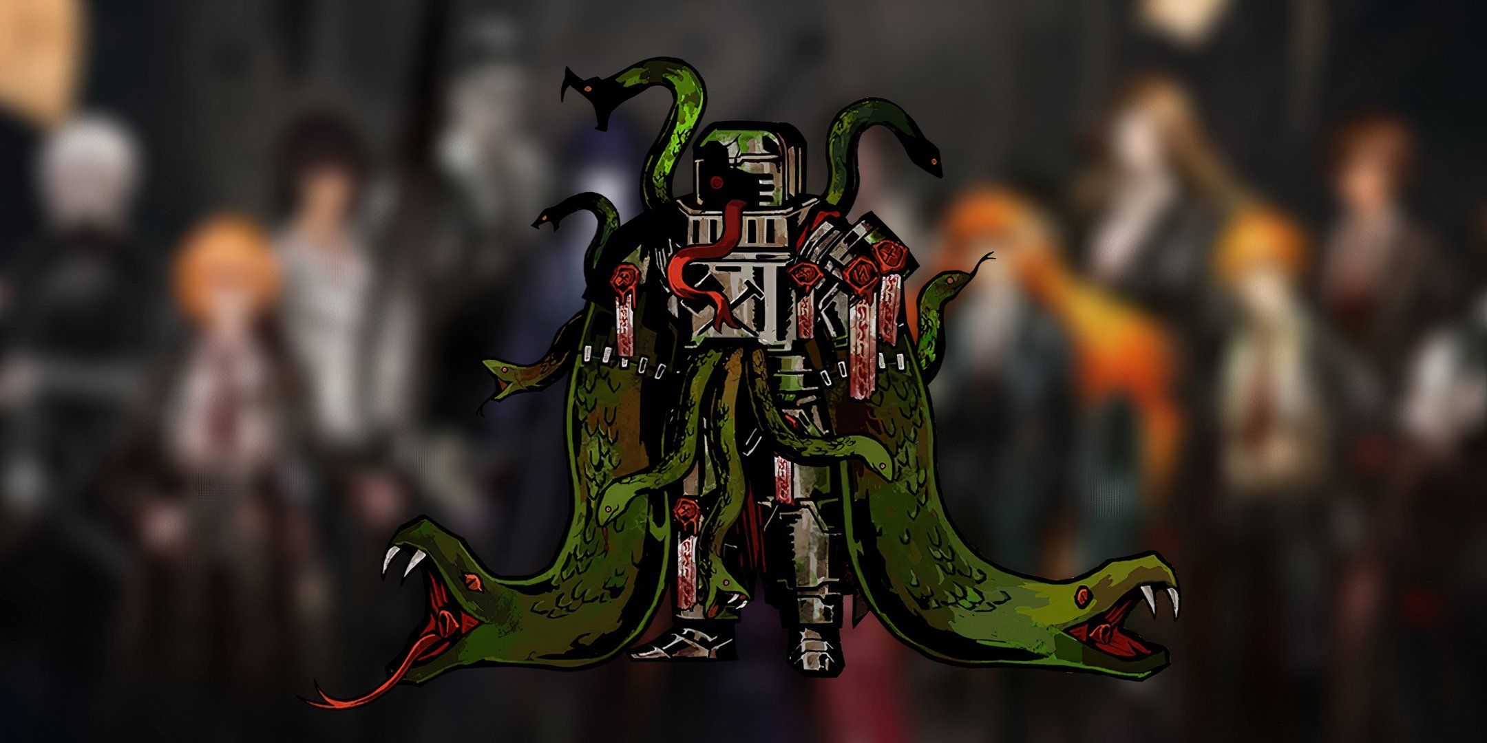 Slithering Inquisitor has snakes protruding out from several places out of his body, and has giant snakes as arms flowing down to the floor from Limbus Company.