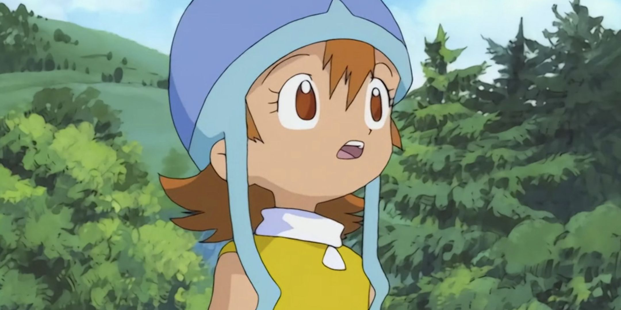 Sora sees the snow in Digimon.