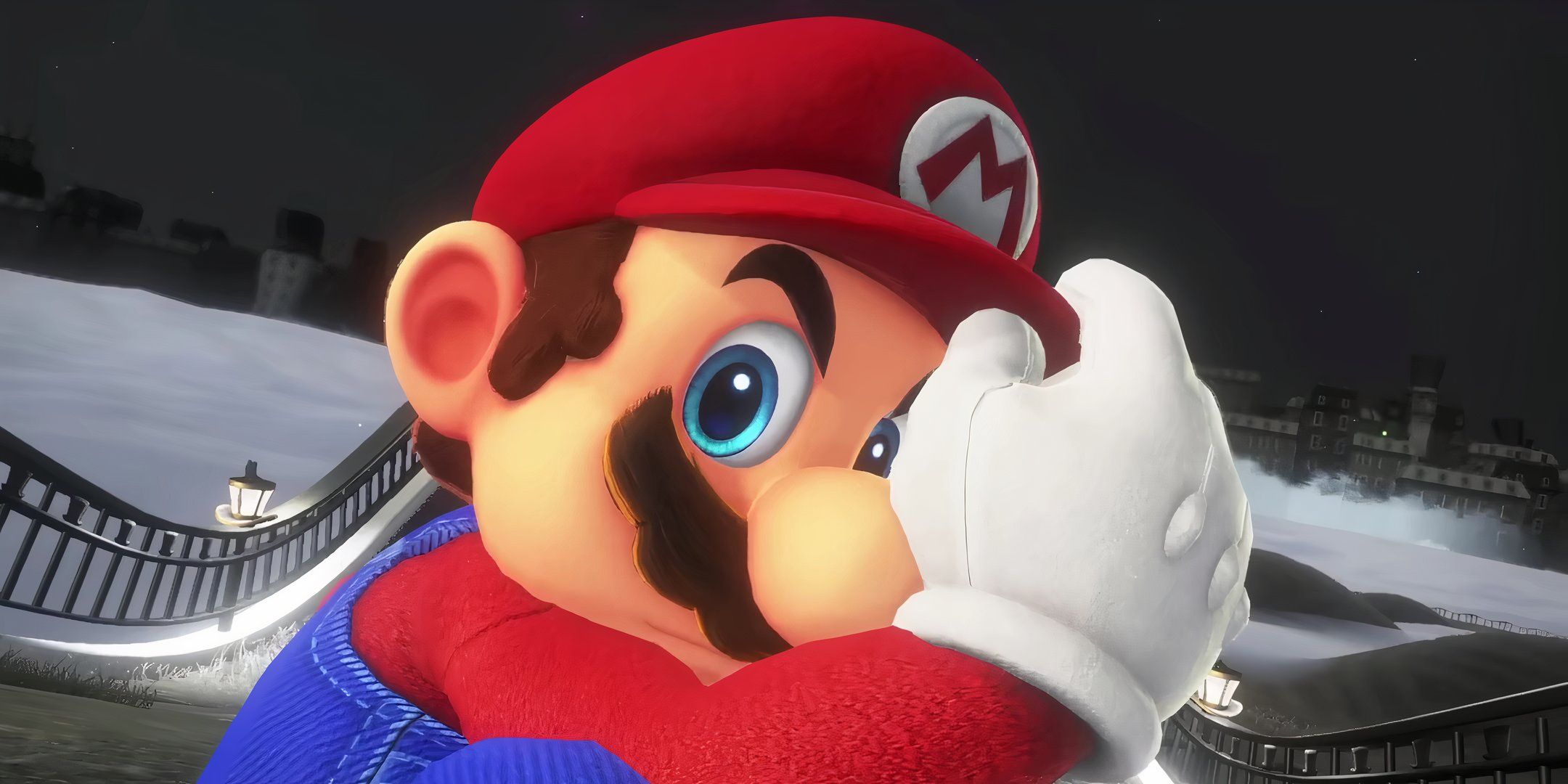 Mario about to throw Cappy in Super Mario Odyssey.