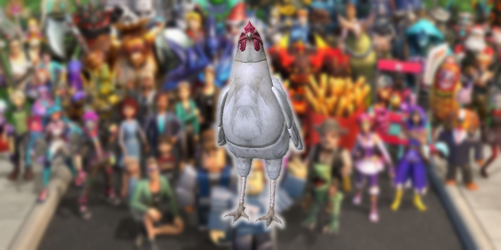 The Chicken Avatar in Roblox.