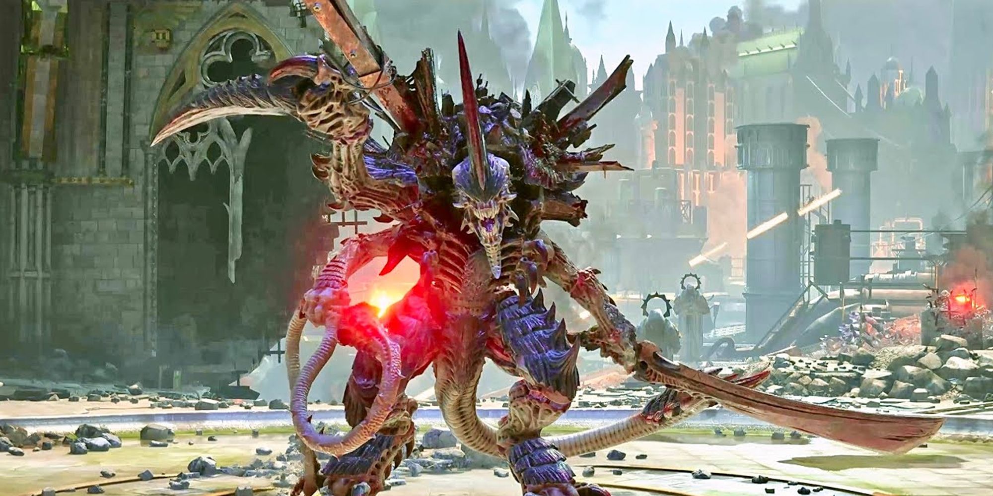 The Hive Tyrant prepares to fight in Space Marine 2.