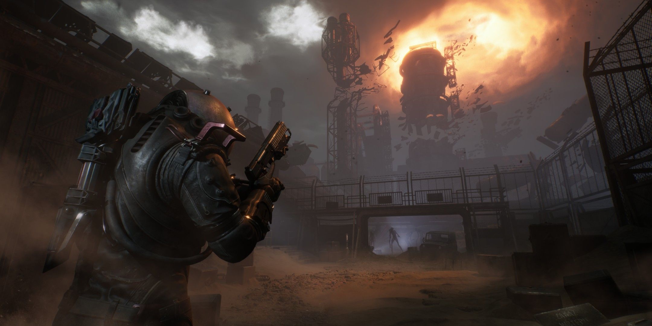 The Traveler moves toward a tall building in the distance in Cronos The New Dawn