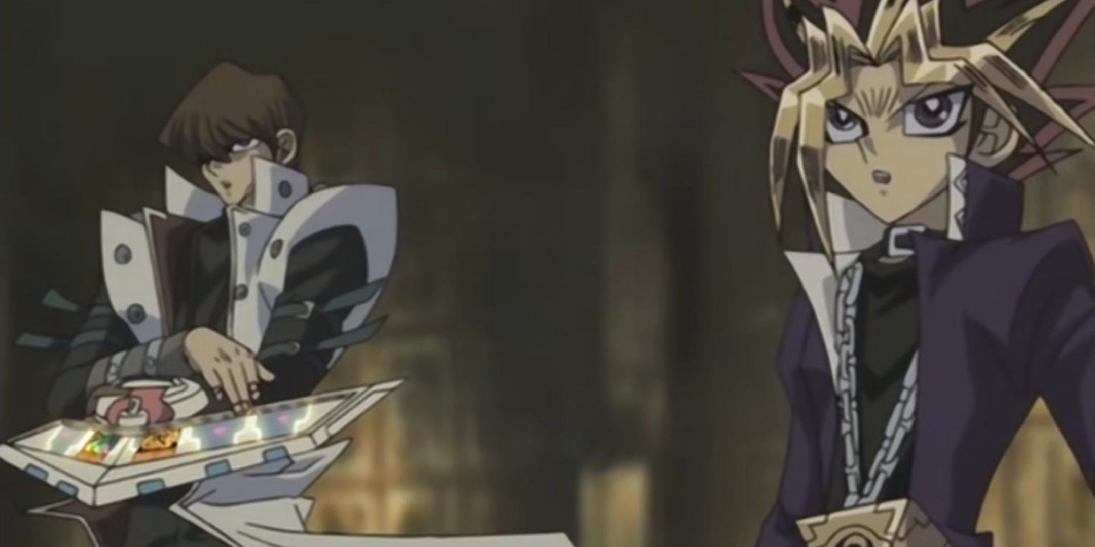 Yugi and Kaiba team up against Dartz in Yu-Gi-Oh!