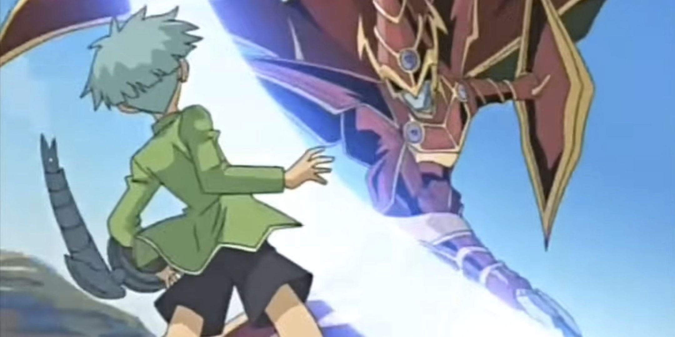 Yugi uses Berserker Soul against Weevil Underwood in Yu-Gi-Oh!