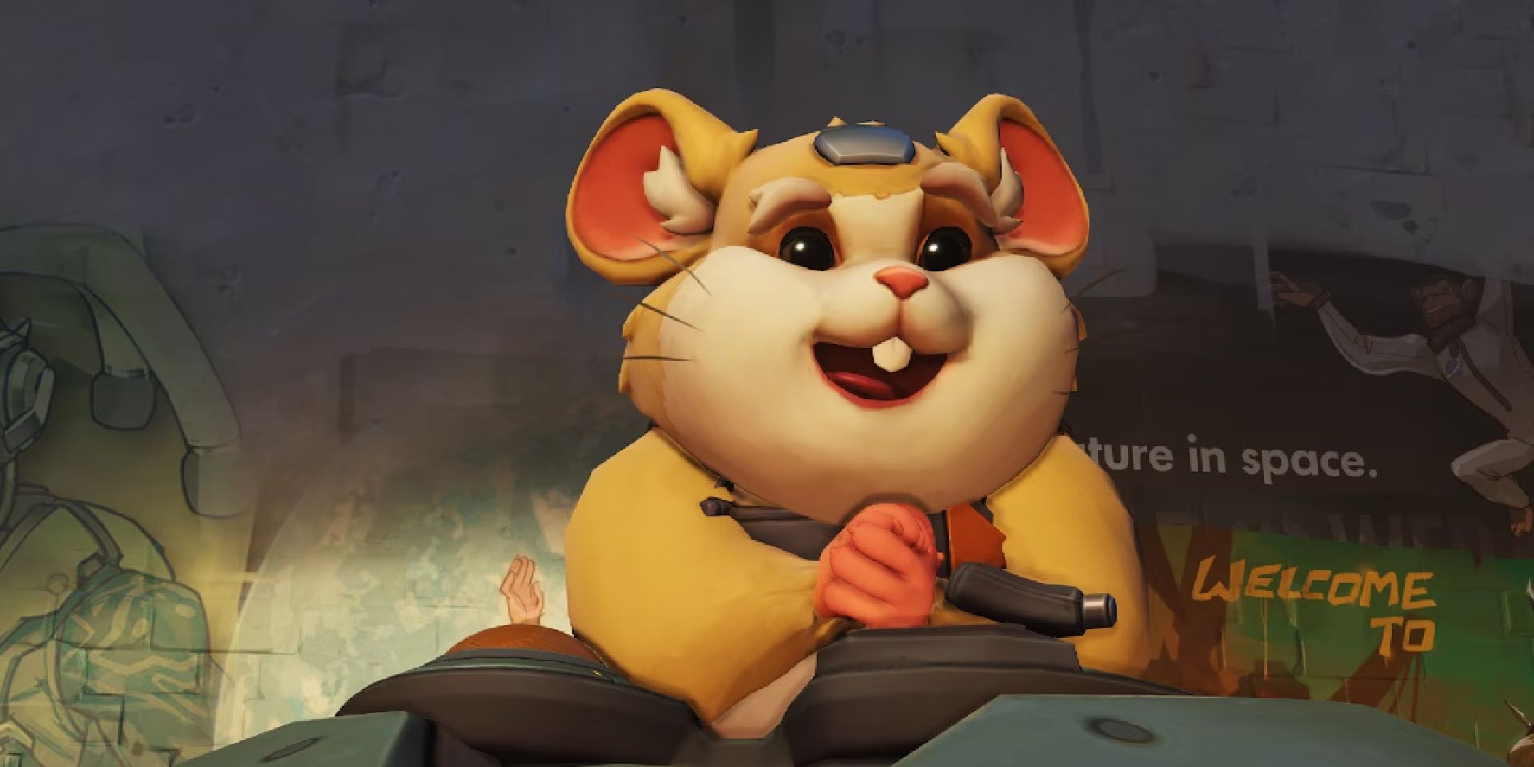 A close up of Hammond from Overwatch.