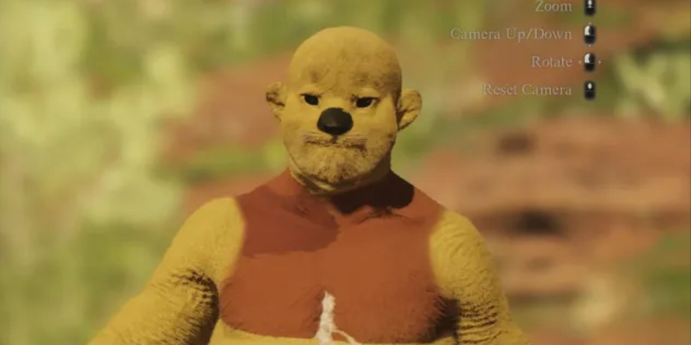 A Cursed Winnie The Pooh Character Created In Dragons Dogma 2's Character Creator By RedH0rn On Reddit.