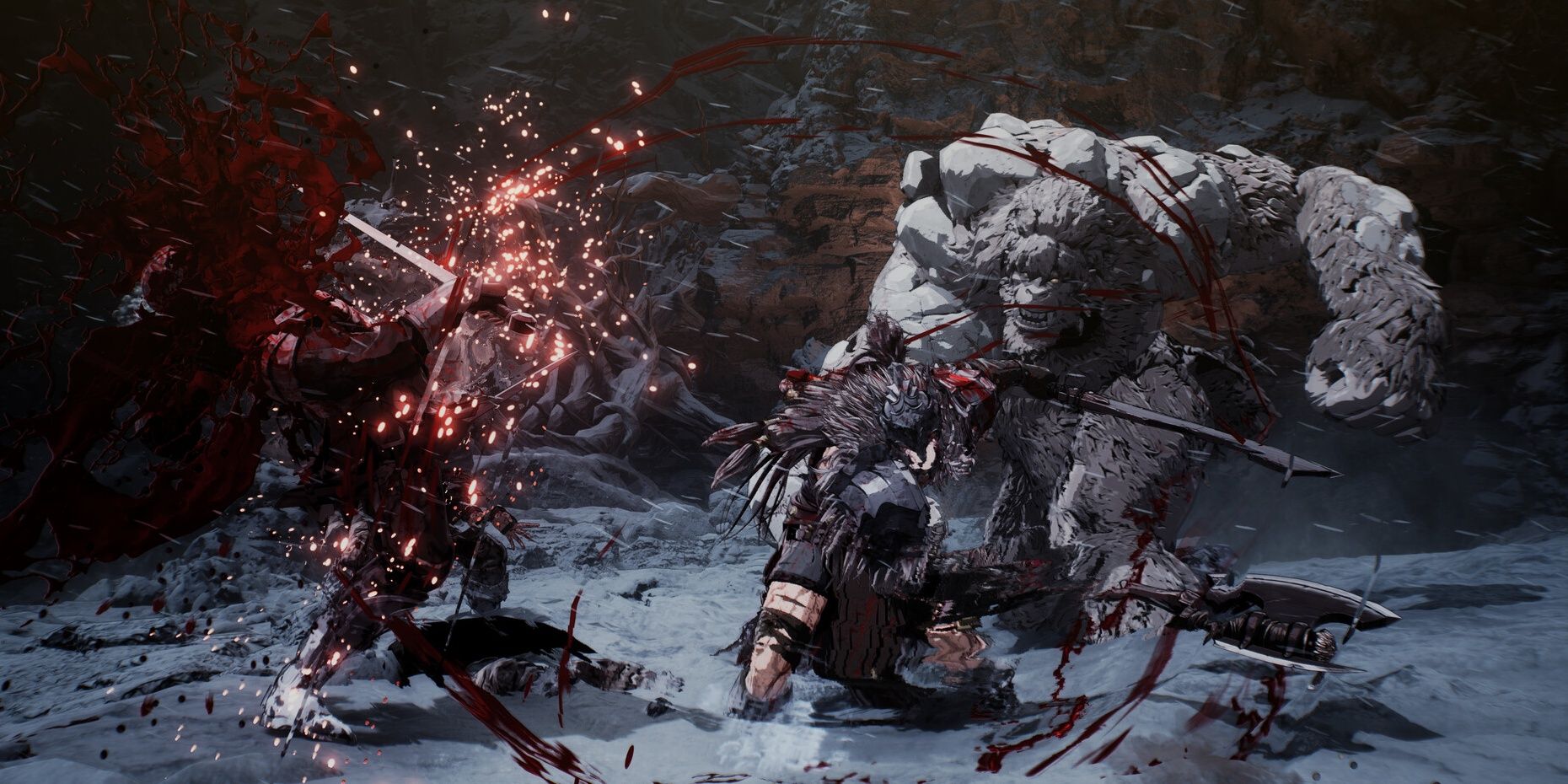 The First Berserker Khazan: A bloody brawl in the snowy mountains.