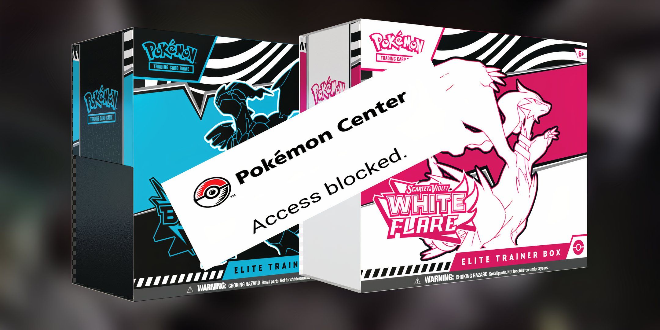 black bolt and white flare etbs with pokemon center error in front.