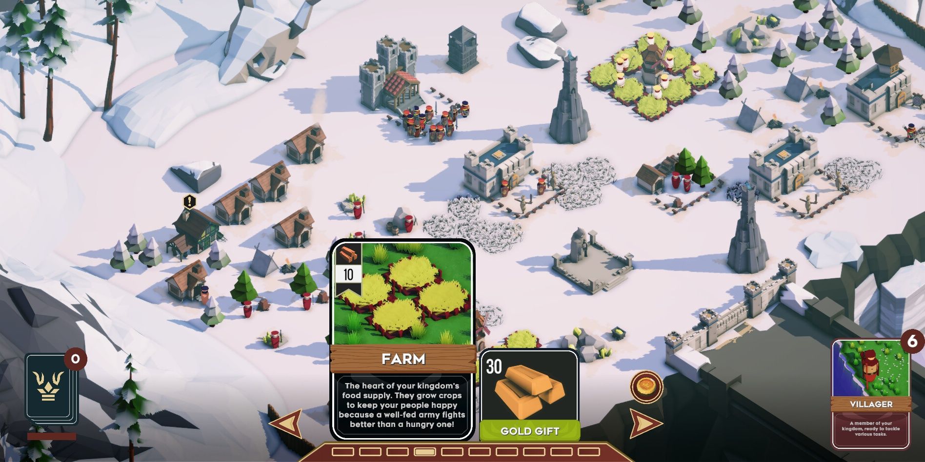 Kingdoms Deck: A sprawling small village and various card options.