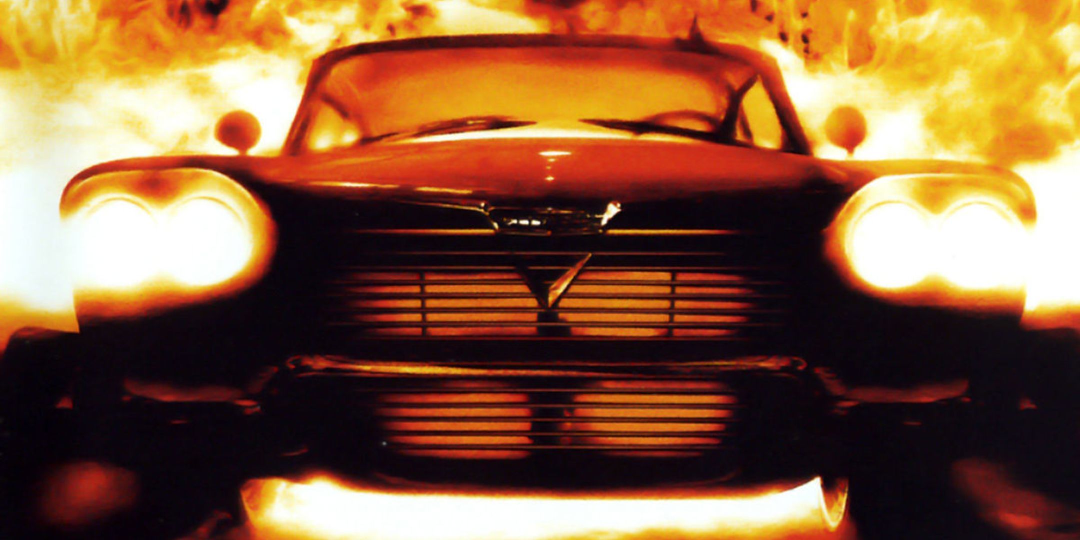 The evil car Christine surrounded by flames in Christine.