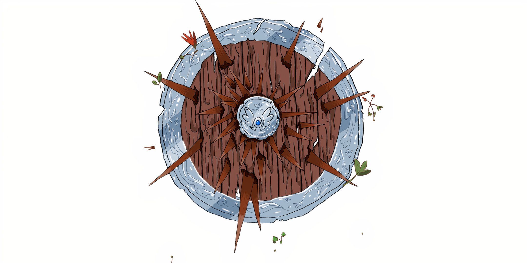 The spiny shield spell in the Humblewood campaign setting in DND. 