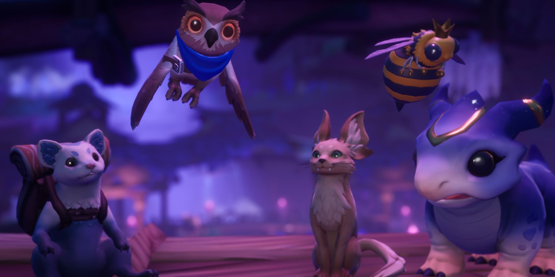 Courier pets on a table in Palia.
