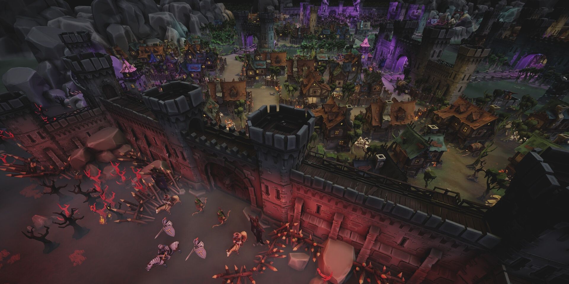 Darfall: Soldiers guarding the wall of a large city.