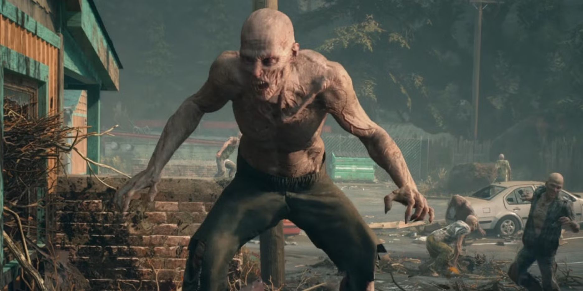 Days Gone Remastered: A group of infected in a rundown parking lot.