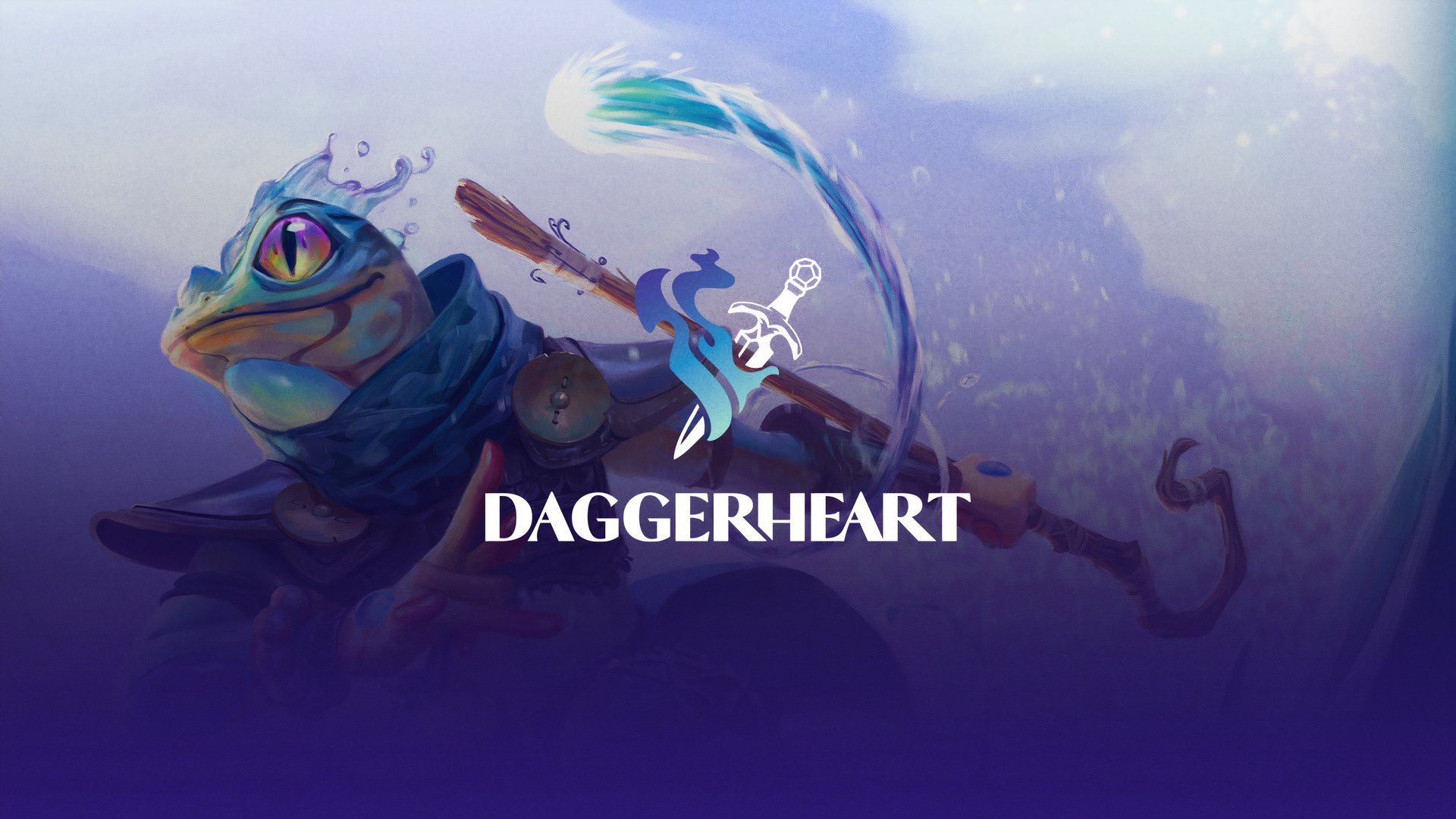 A ribbit from Daggerheart with the Daggerheart logo. 