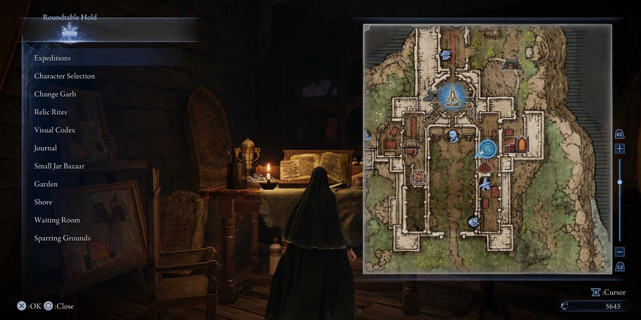 Elden Ring Nightreign player standing at the Journal in the Roundtable Hold.
