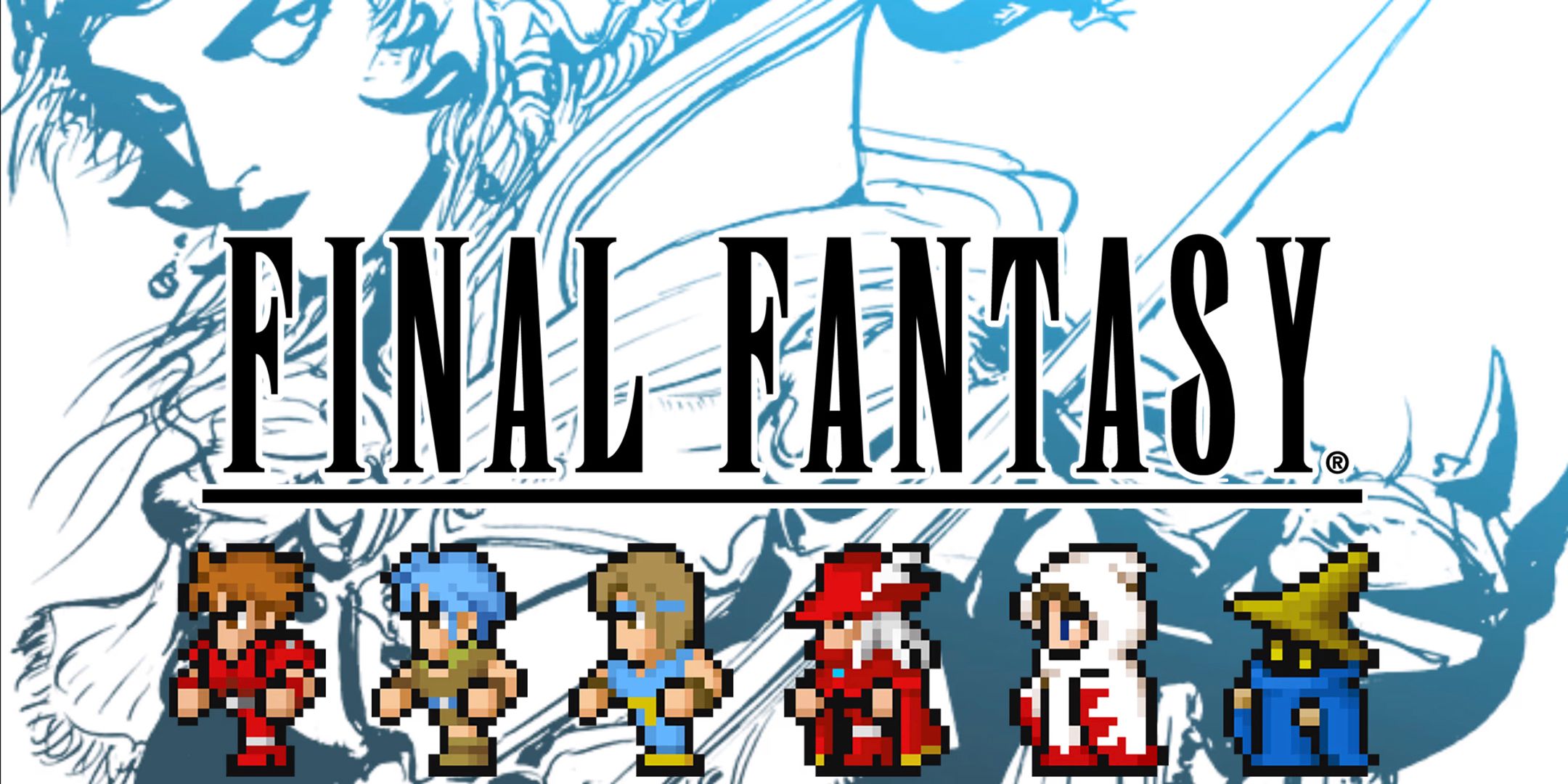 The main cover art for Final Fantasy 1 Pixel Remaster.