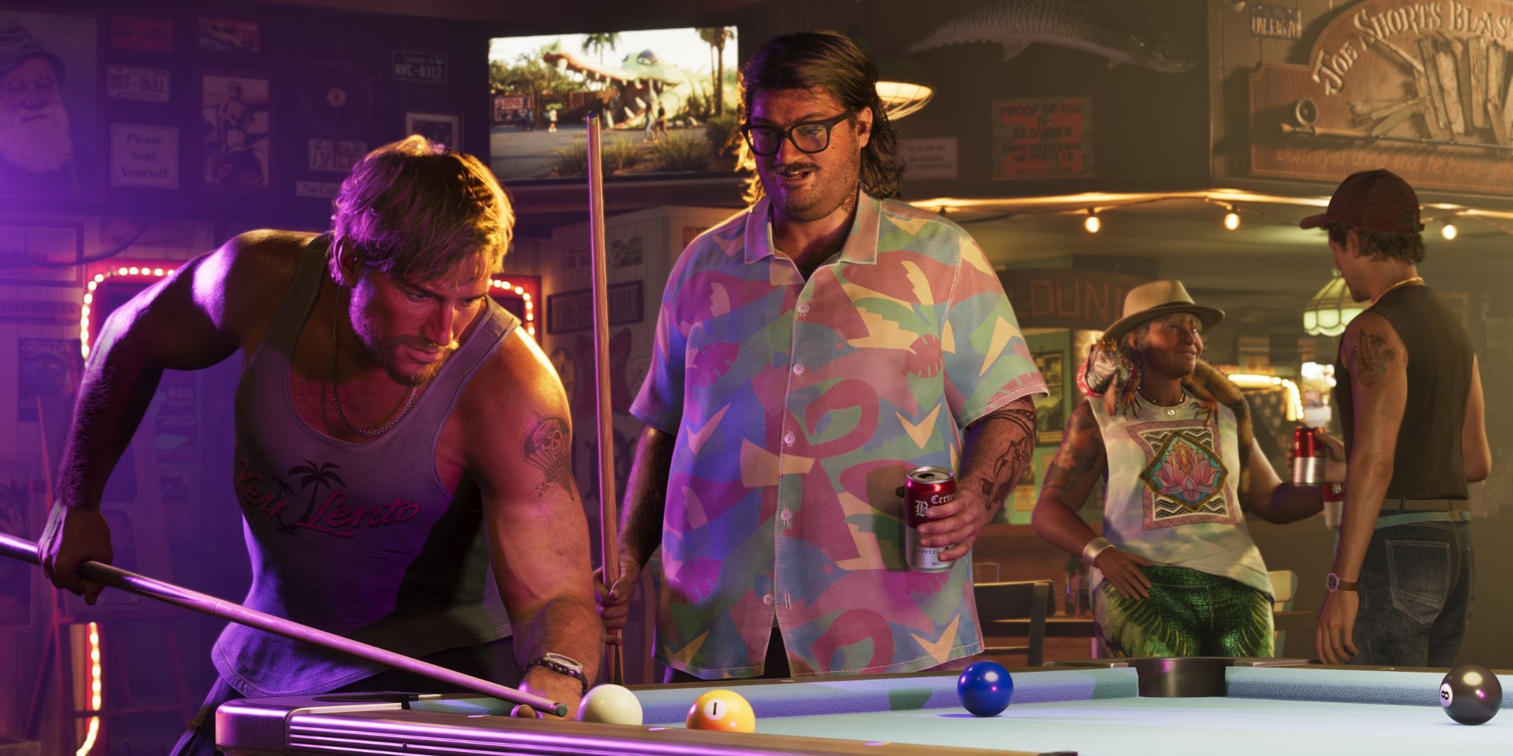 Jason and Cal playing pool in Grand Theft Auto 6.
