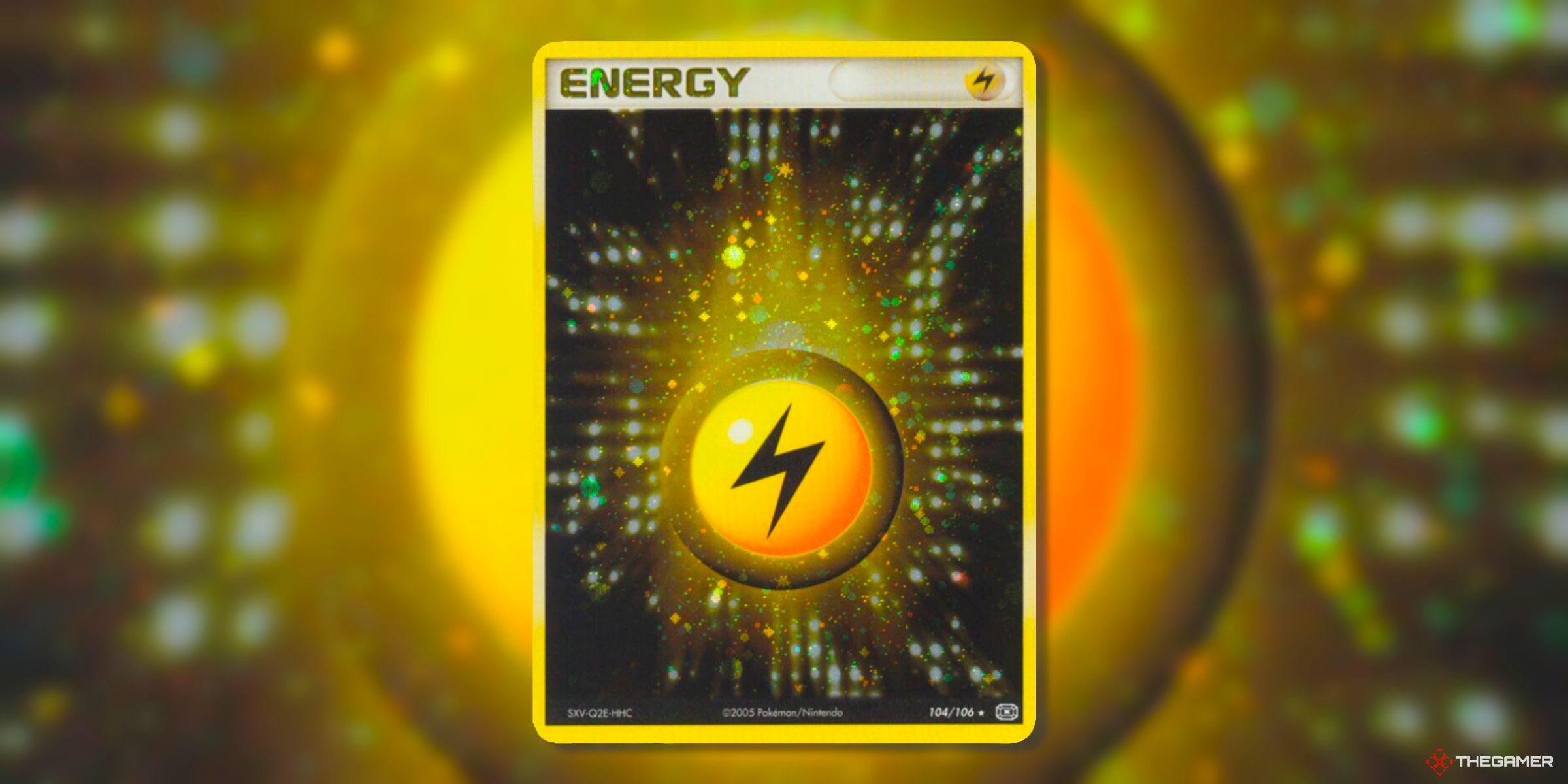 Lightning Energy (Holo Rare, 104) Card From The Expansion Emerald Of The Pokemon TCG.