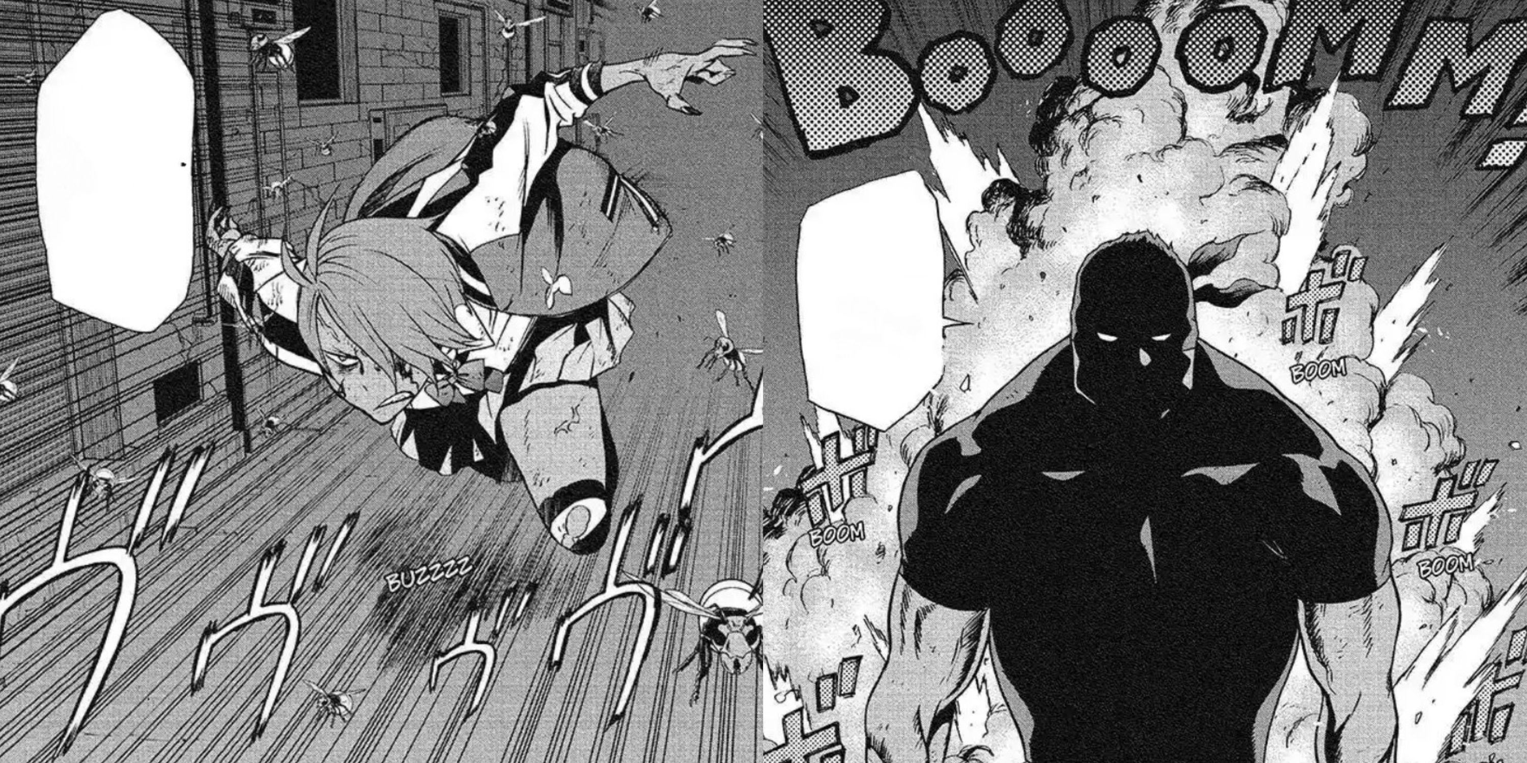 Kuin Hachisuka and Knuckleduster fight in My Hero Academia: Vigilantes.