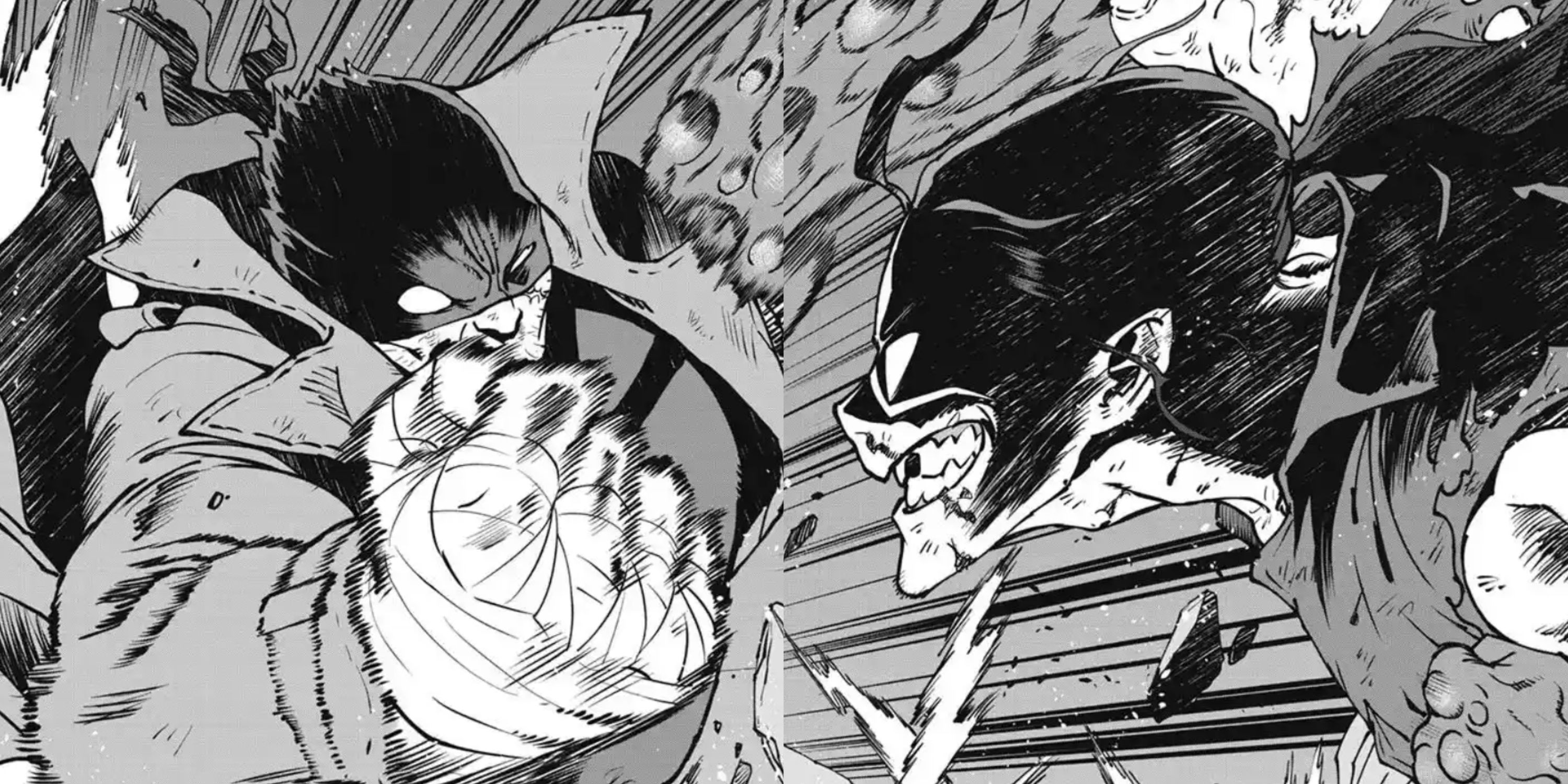Knuckleduster and Number 6 fight in My Hero Academia: Vigilantes.