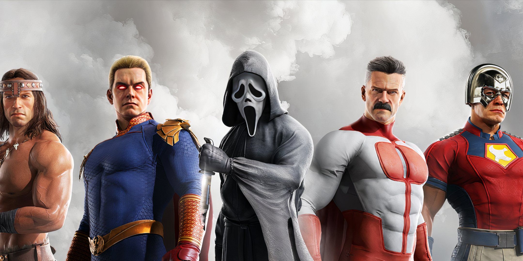 All of Mortal Kombat 1's DLC characters in a lineup for the Definitive Edition.
