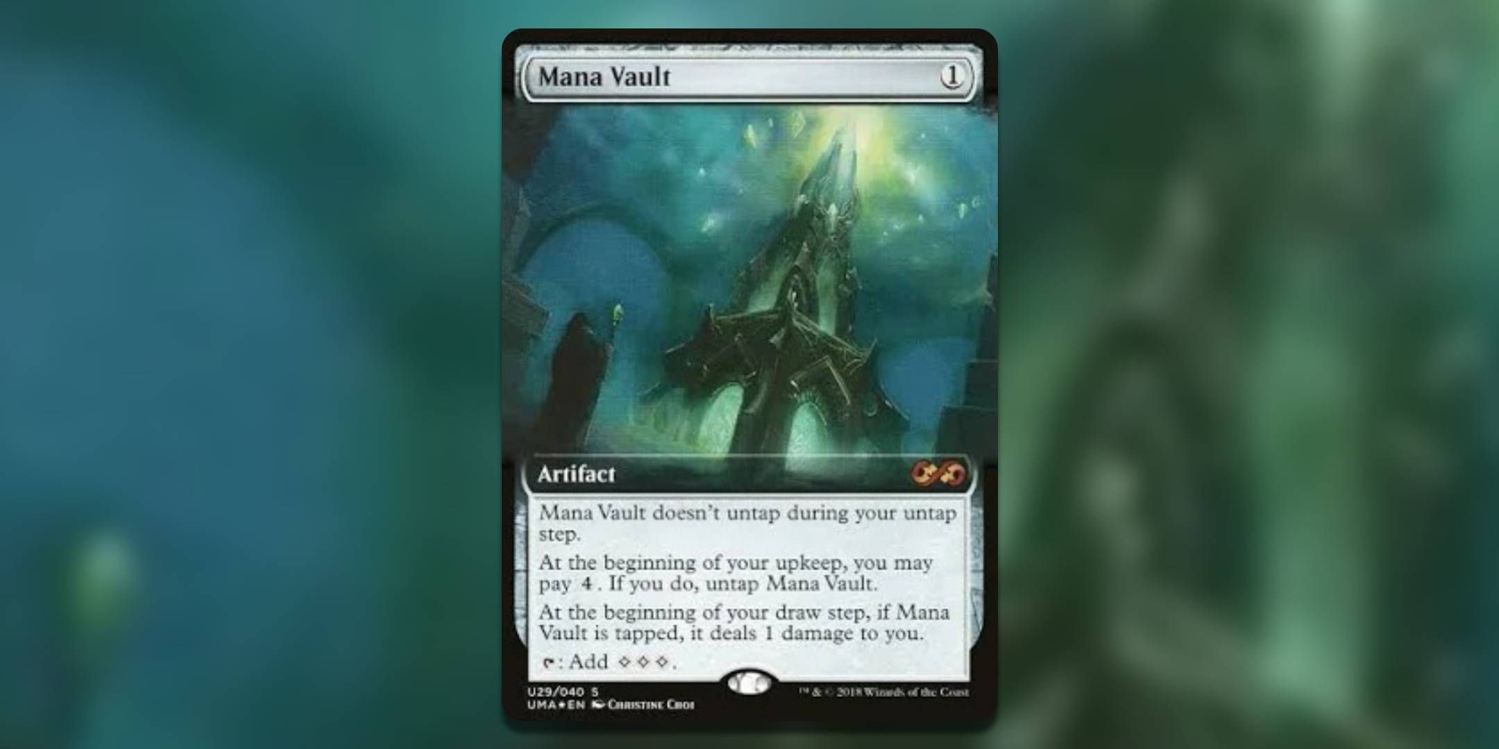 MTG Mana Vault By Christine Choi borderless box topper.