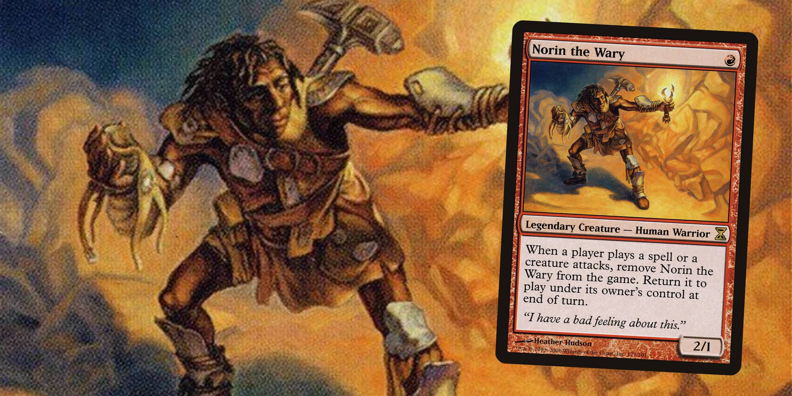 MTG Norin the Wary art with the card in front of it.
